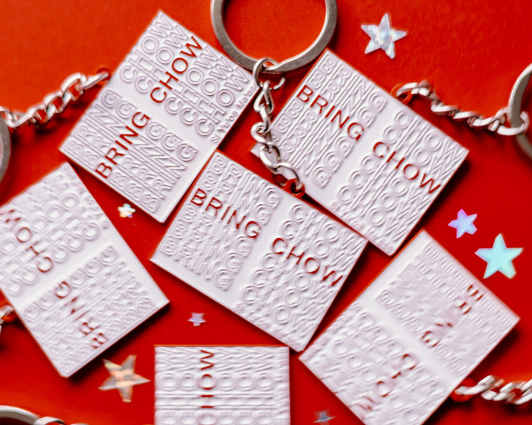 Bring Chow Enamel Keychain