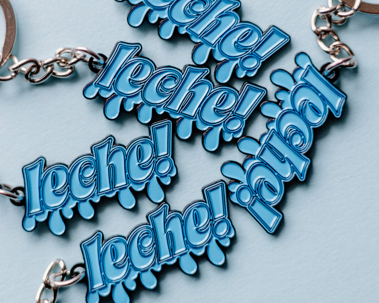Leche Enamel Keychain (Grafitti Drip)
