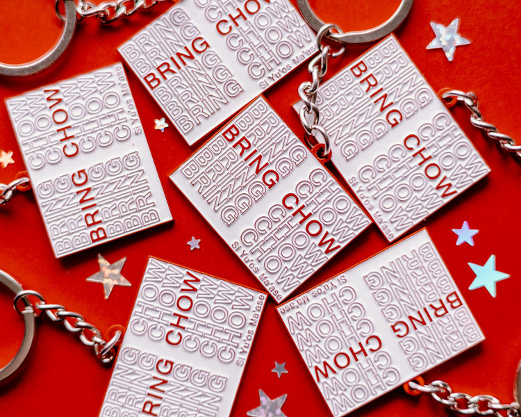 Bring Chow Enamel Keychain