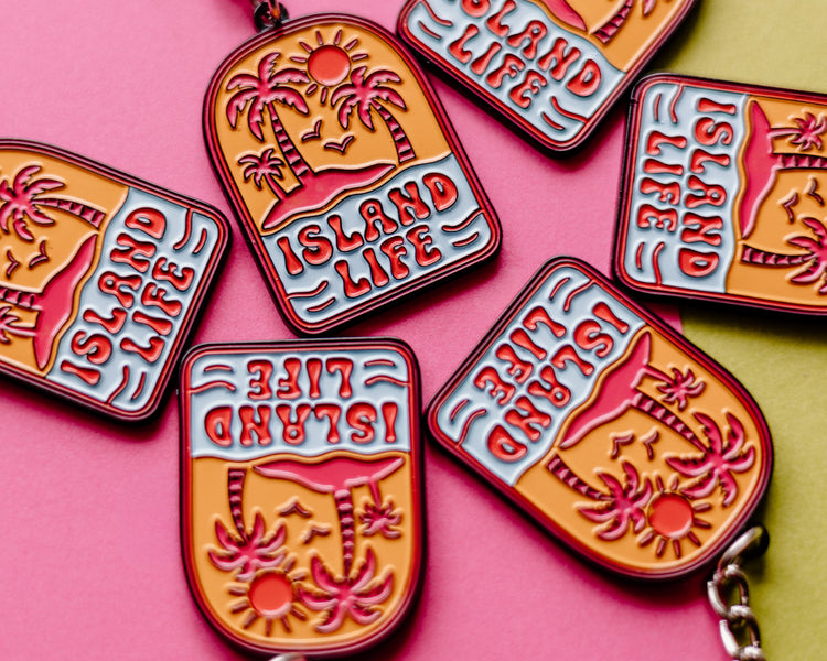 Island Life Enamel Keychain